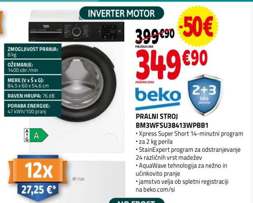PRALNI STROJ BM3WFSU38413WPBB1