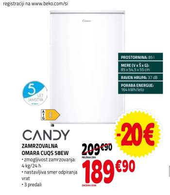 Candy Zamrzovalna Omara CUQ5 58EW