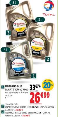 MOTORNO OLJE QUARTZ 10W40 7000