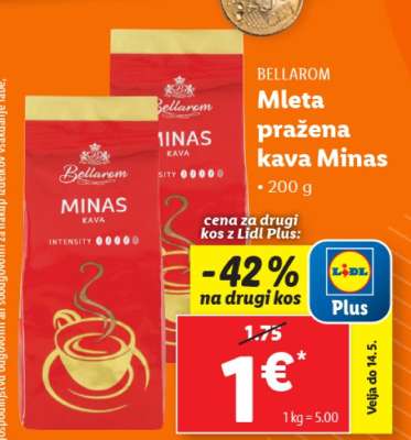 Bellarom Mleta pražena kava Minas