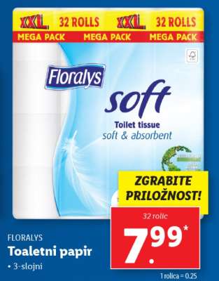 FLORALYS Toaletni papir
