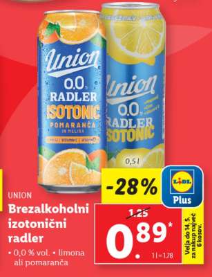 Union Brezalkoholni izotonični radler