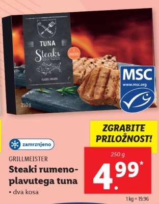 Steaki rumeno-plavutega tuna