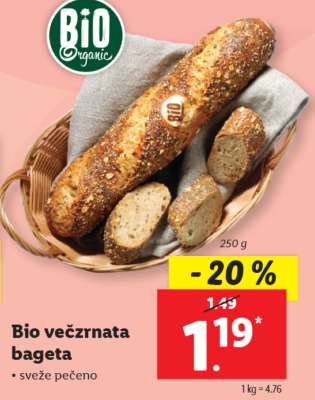 Bio večzrnata bageta