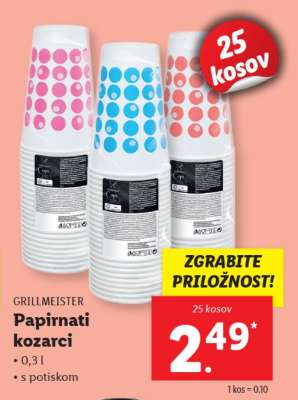 GRILLMEISTER Papirnati kozarci