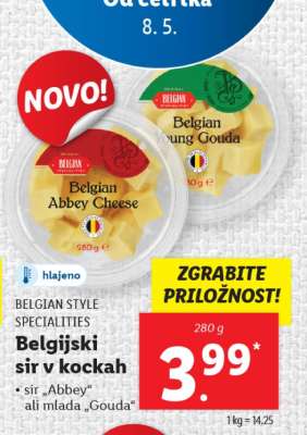 Belgijski sir v kockah