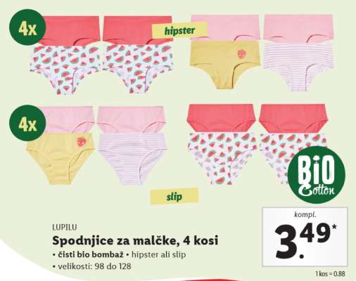 LUPILU Spodnjice za malčke, 4 kosi