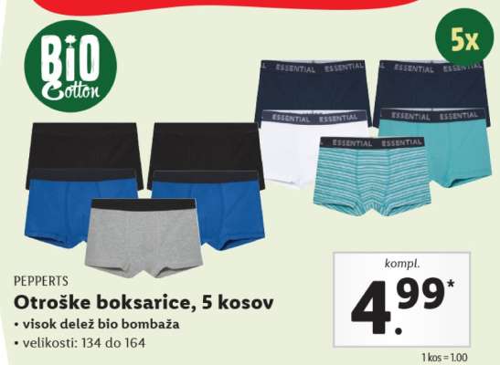PEPPERTS Otroške boksarice, 5 kosov