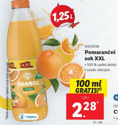 Solevita Pomarančni sok XXL