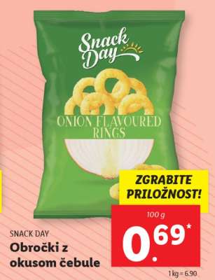 SNACK DAY Obročki z okusom čebule