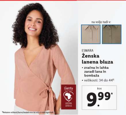 ESMARA Ženska lanena bluza