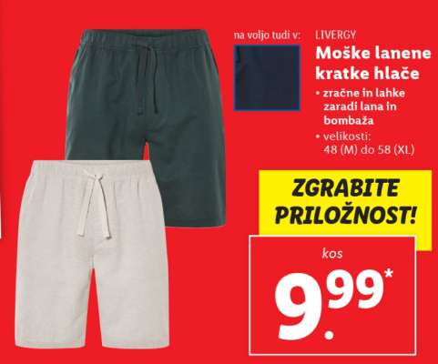 Moške lanene kratke hlače
