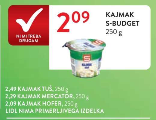 KAJMAK S-BUDGET