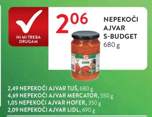NEPEKOČI AJVAR S-BUDGET