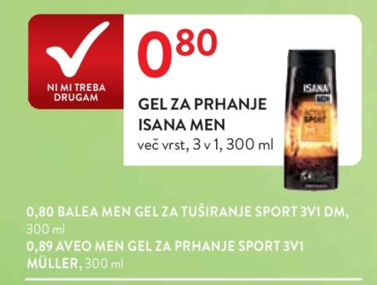 GEL ZA PRHANJE ISANA MEN