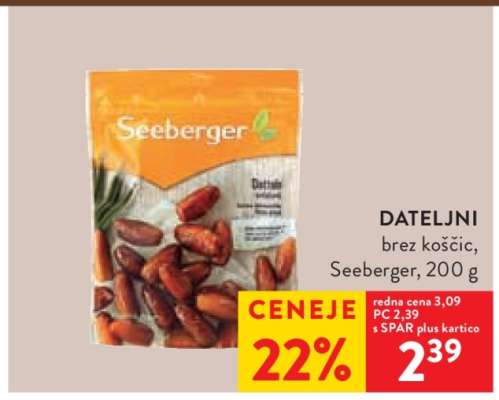 Dateljni brez koščic, Seeberger, 200 g