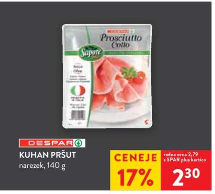 KUHAN PRŠUT narezek, 140 g