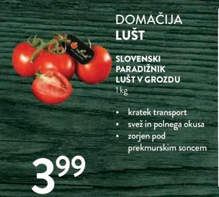 SLOVENSKI PARADIŽNIK LUŠT V GROZDU