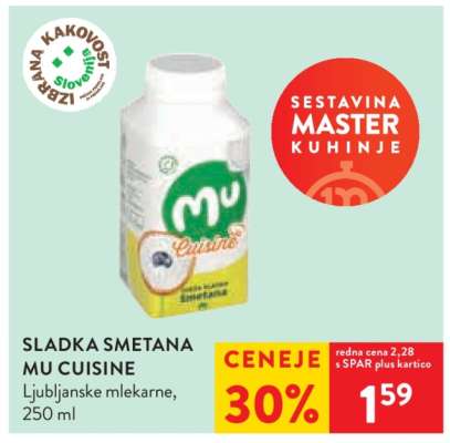 Sladka smetana MU Cuisine