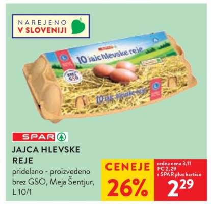 Jajca hlevske reje