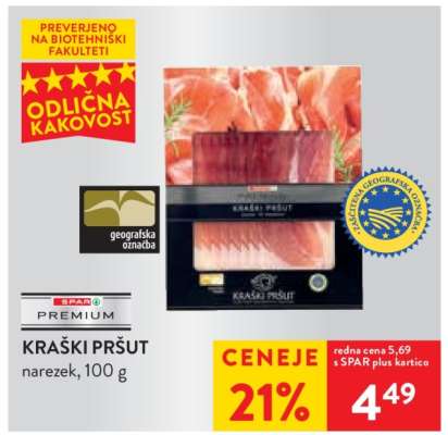 Kraški pršut narezek, 100 g