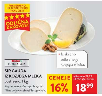 Sir Gauda iz kozjega mleka