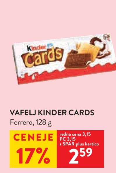 Vafelj Kinder Cards