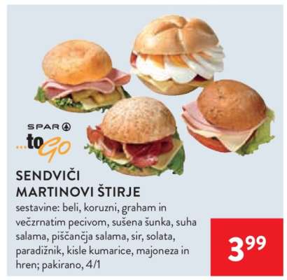 SENDVIČI MARTINOVI ŠTIRJE