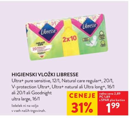 Higienski vložki Libresse