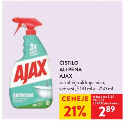 Čistilo ali pena Ajax