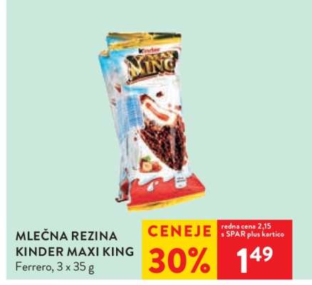 Mlečna rezina Kinder Maxi King