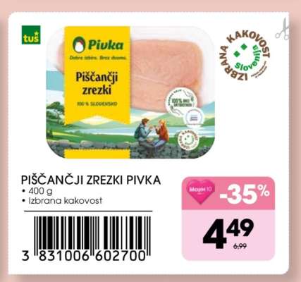 PIŠČANČJI ZREZKI PIVKA