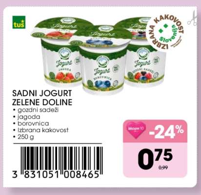 Sadni jogurt Zelene doline