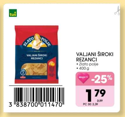 VALJANI ŠIROKI REZANCI