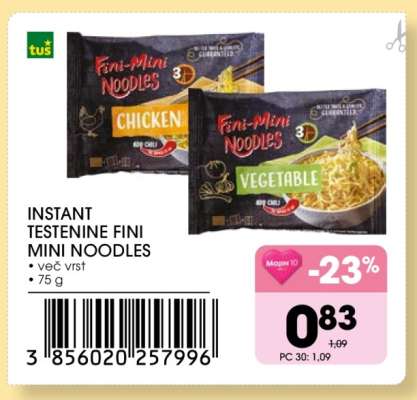 Instant Testenine Fini Mini Noodles
