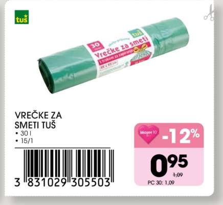 Vrečke za smeti Tuš