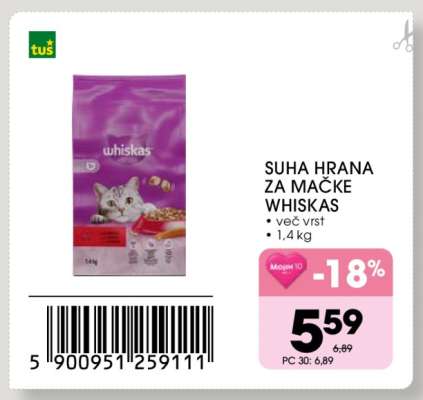 Suha hrana za mačke Whiskas