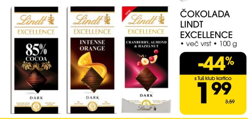 Čokolada Lindt Excellence