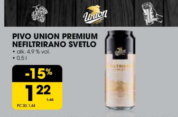 Pivo Union Premium, Nefiltrirano Svetlo