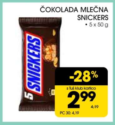 Čokolada mlečna Snickers