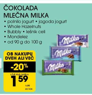 Čokolada Mlečna Milka