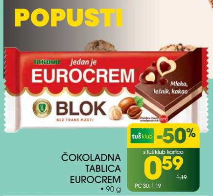 Čokoladna Tablica Eurocrem