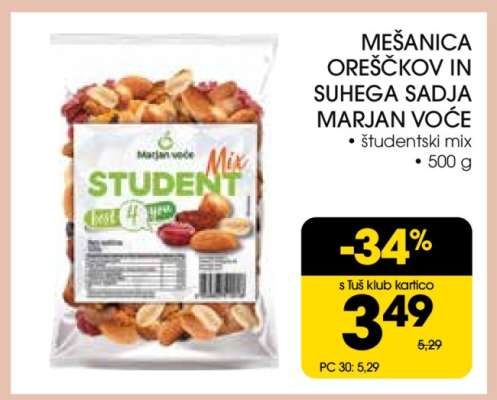 Mešanica oreškov in suhega sadja Marjan Voće