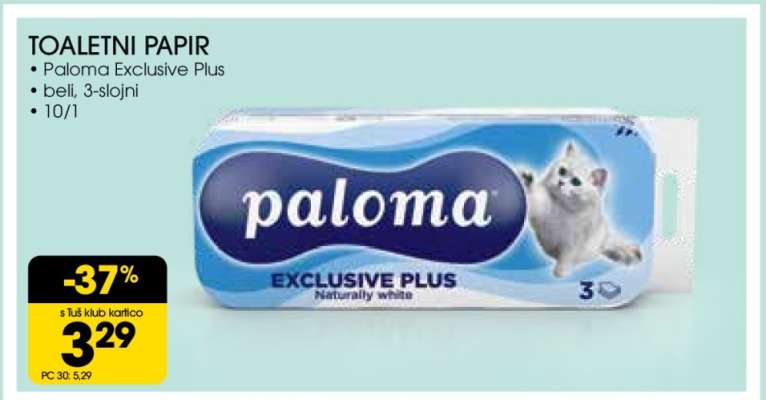 TOALETNI PAPIR PALOMA EXCLUSIVE PLUS