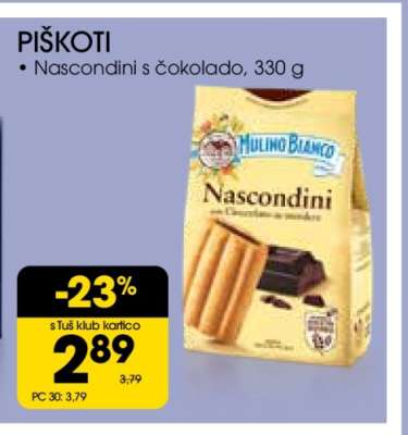 Piškoti Nascondini s čokolado, 330 g