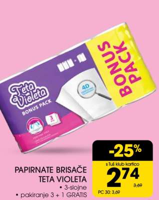 Papirnate brisače Teta Violeta