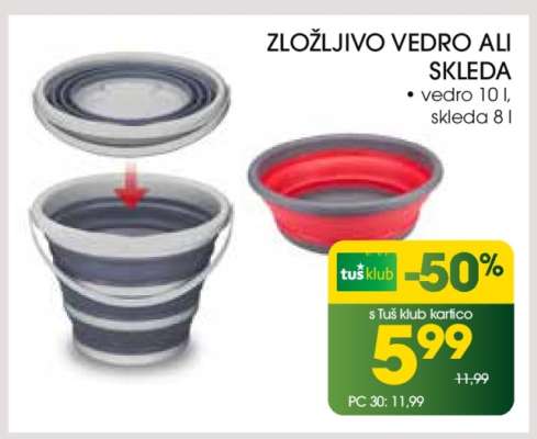 Zložljivo vedro ali skleda