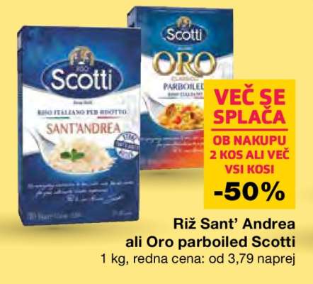 Riž Sant’ Andrea ali Oro parboiled Scotti
