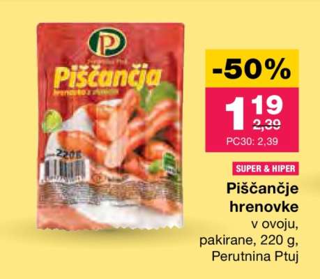 PIŠČANČJE HRENOVKE