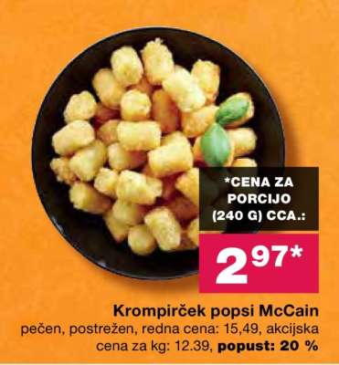 Krompirček popsi McCain